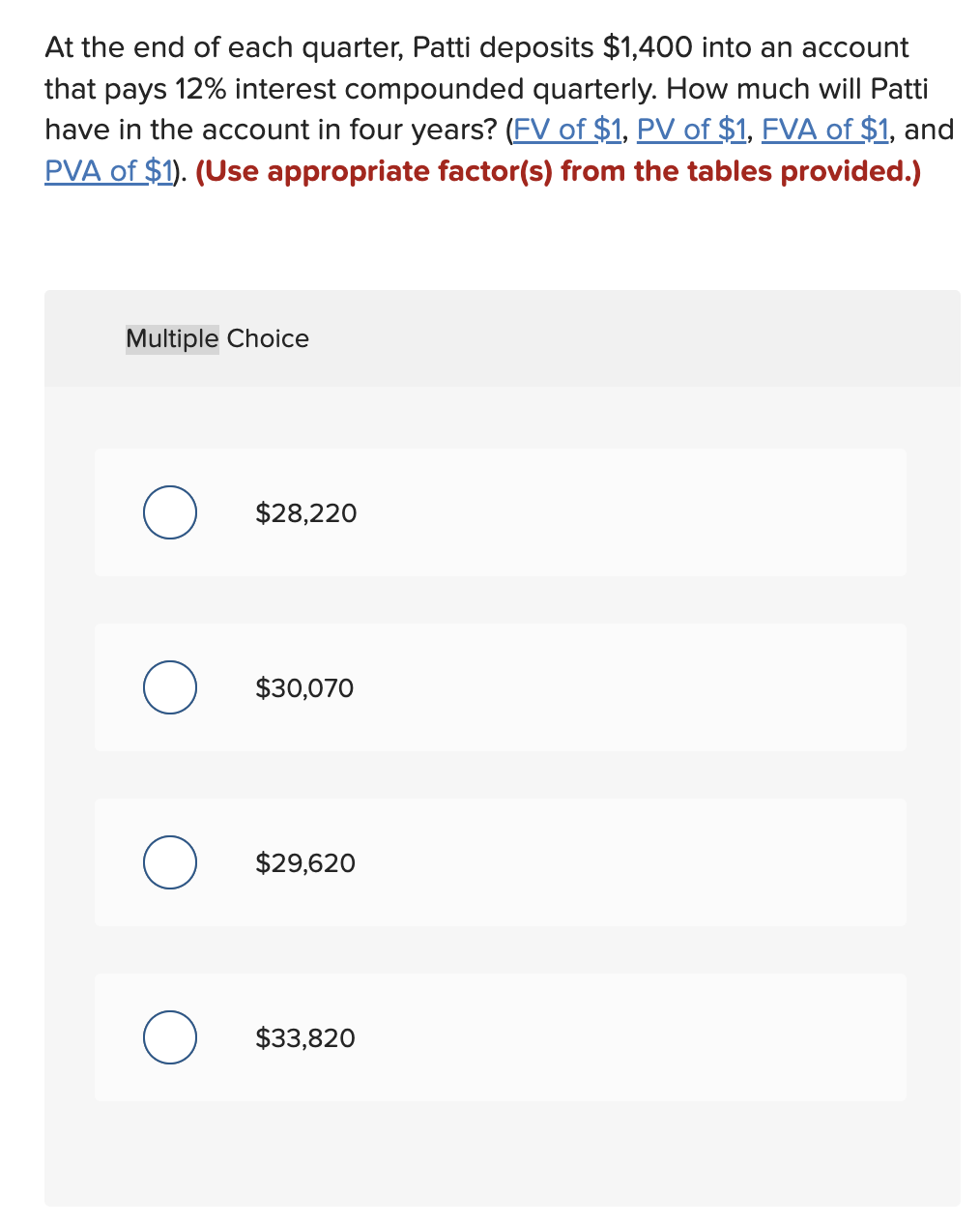 Solved At the end of each quarter, Patti deposits 1,400