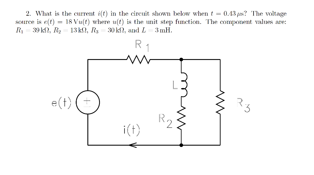 Solved = 2. What is the current iſt) in the circuit shown | Chegg.com