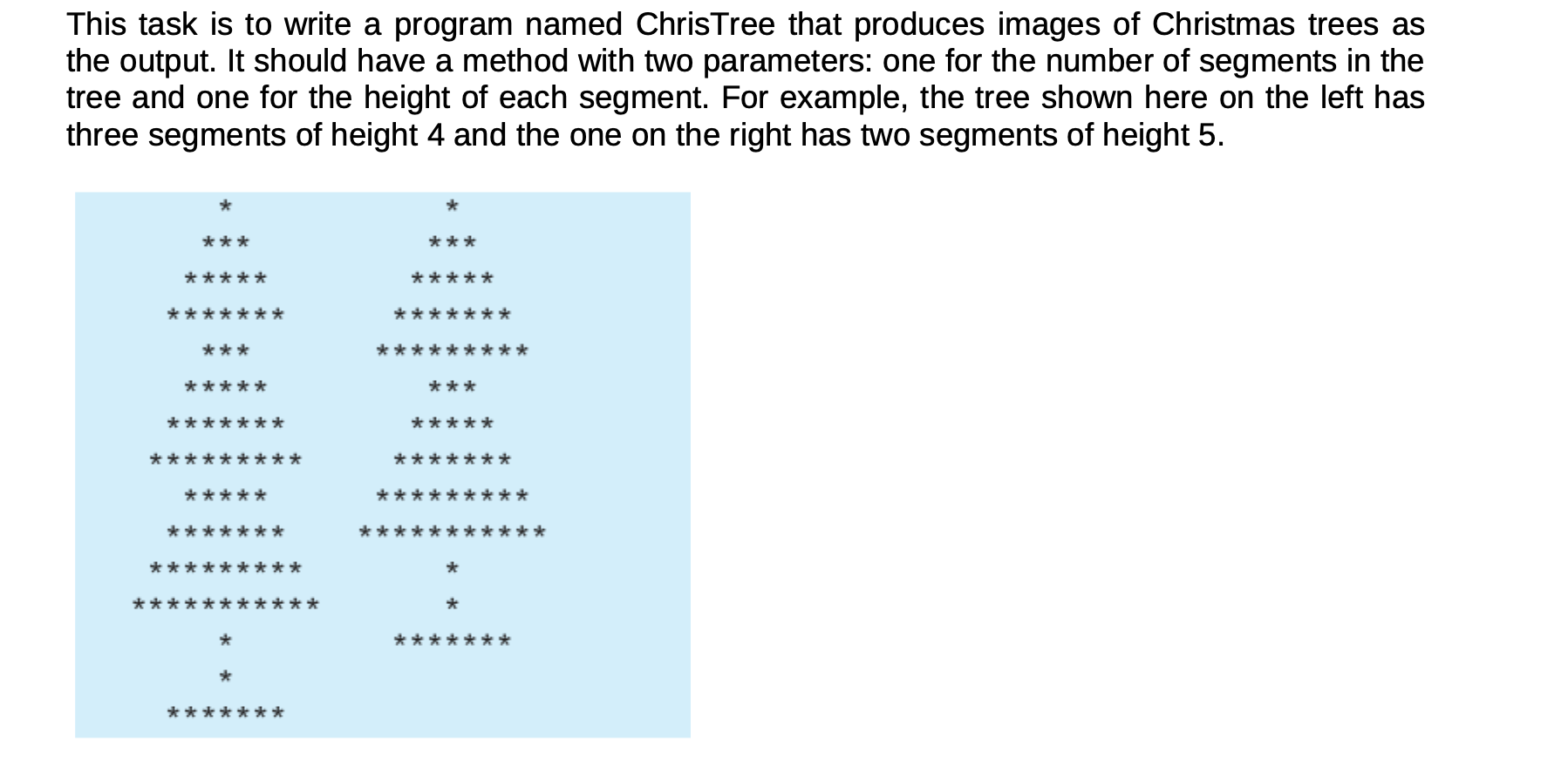 Solved This task is to write a program named ChrisTree that | Chegg.com