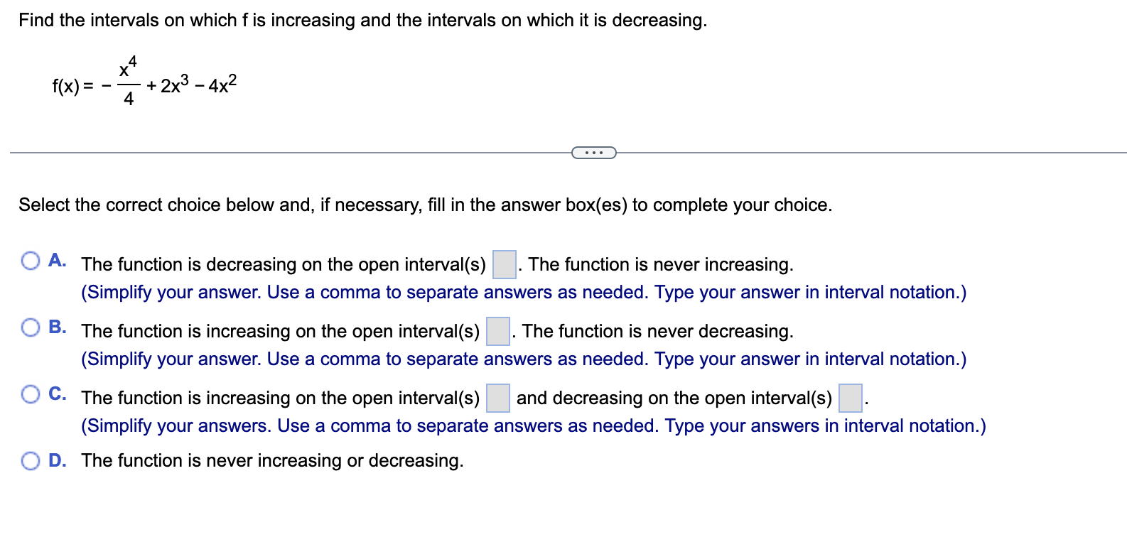 Solved Find the intervals on which f is increasing and the | Chegg.com