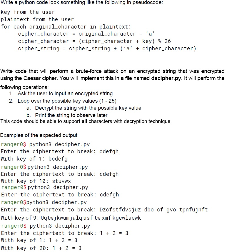 Solved Write a python code look something like the following | Chegg.com