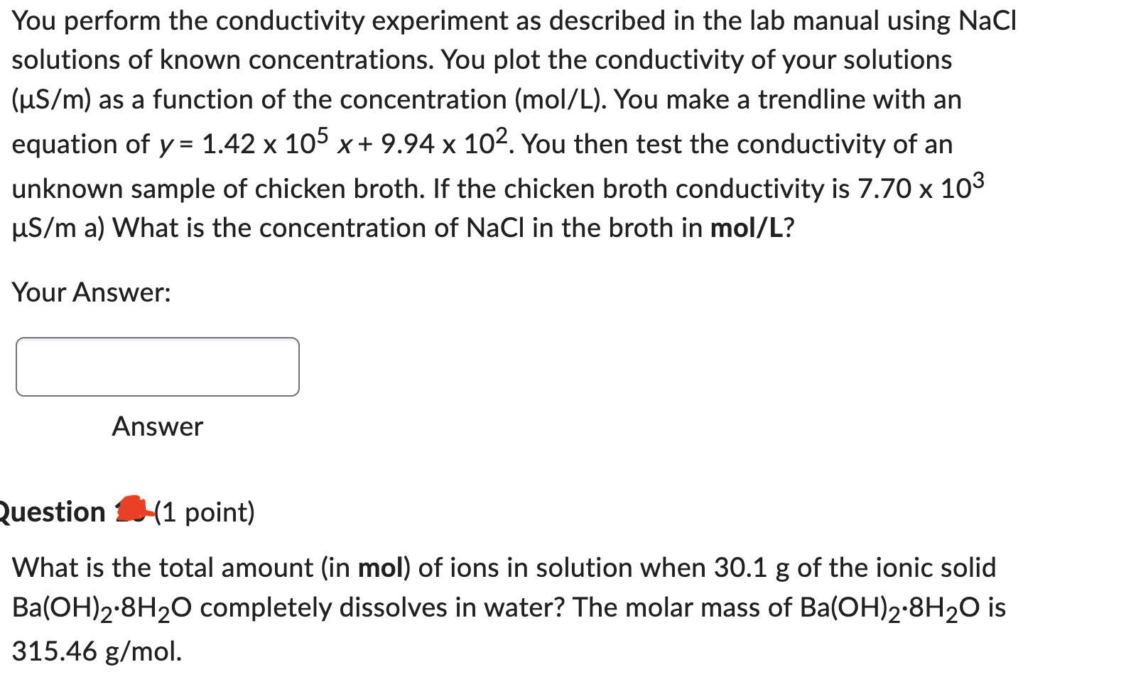 lab experiment electrical conductivity