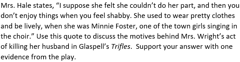 who is minnie foster in trifles