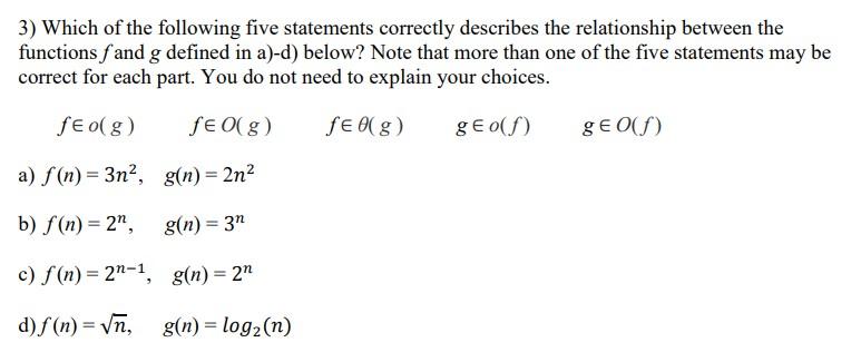 Solved 3) Which of the following five statements correctly | Chegg.com