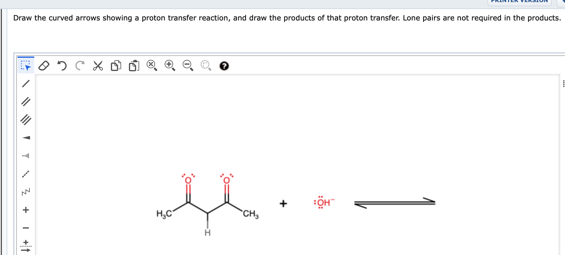 Solved Draw The Curved Arrows Showing A Proton Transfer