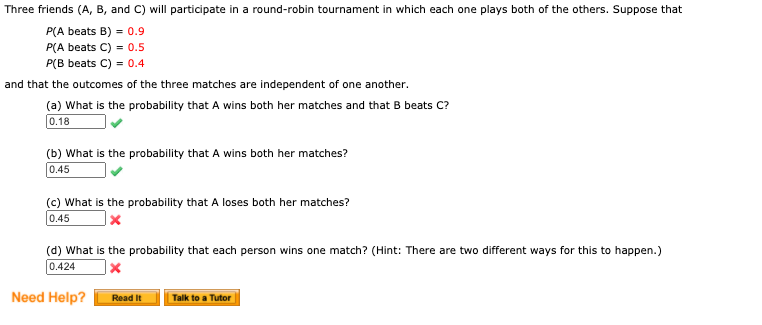 Solved Three Friends (A, B, And C) Will Participate In A | Chegg.com