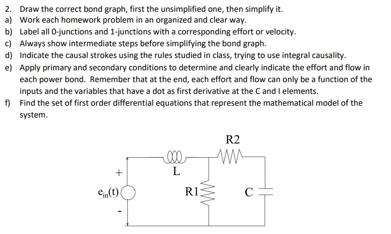 Solved 2. Draw the correct bond graph, first the | Chegg.com