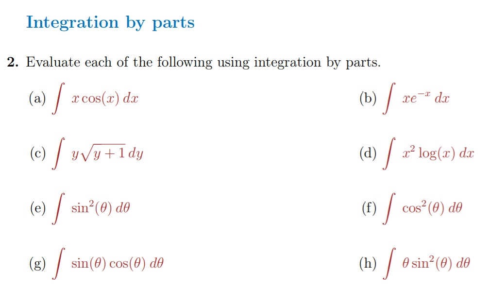 integration of cos inverse x by parts