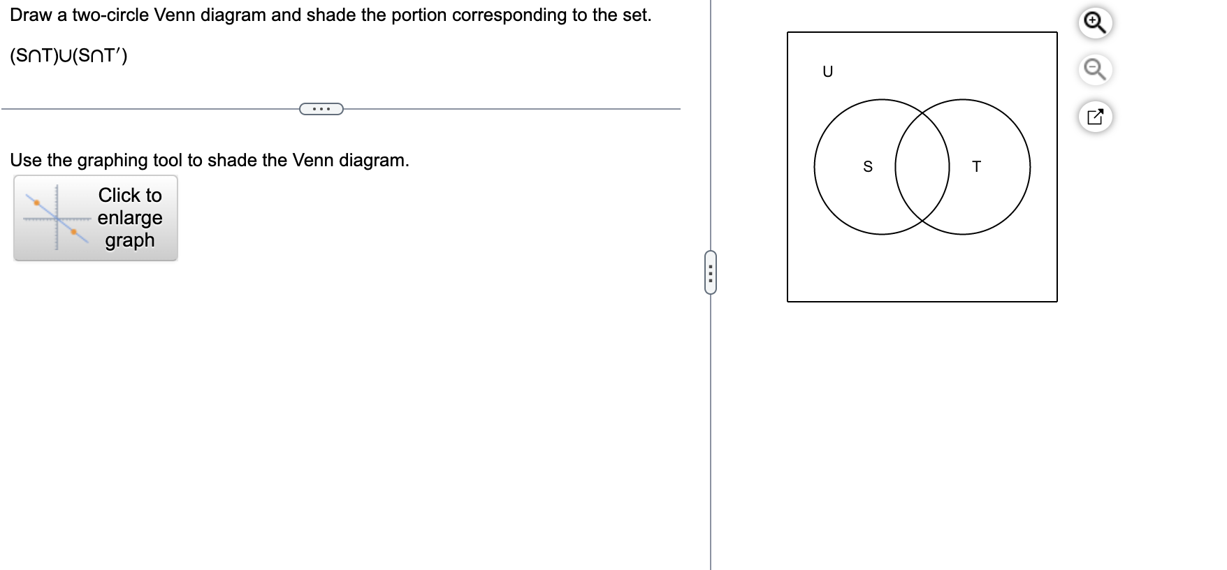Solved Draw a two-circle Venn diagram and shade the portion | Chegg.com