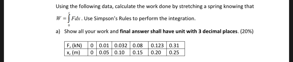 Solved Using the following data, calculate the work done by | Chegg.com