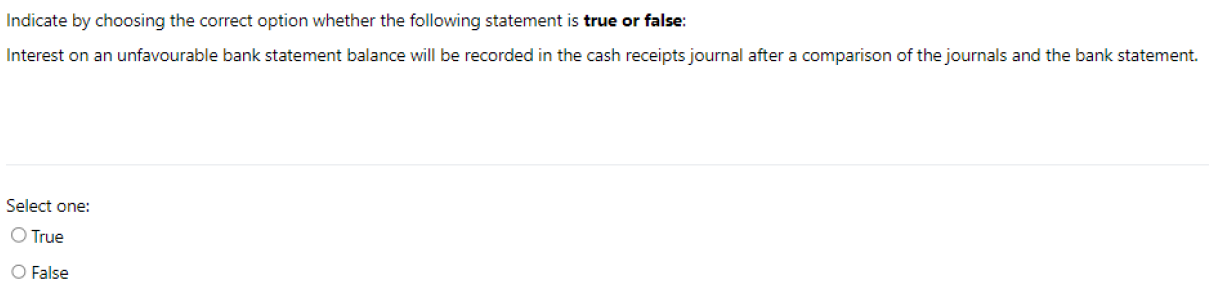 Solved Indicate by choosing the correct option whether the | Chegg.com