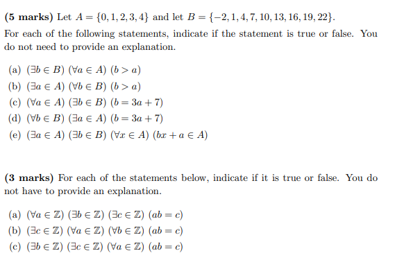 Solved (5 Marks) Let A = {0,1,2,3,4} And Let B={-2, 1, 4, 7, | Chegg.com