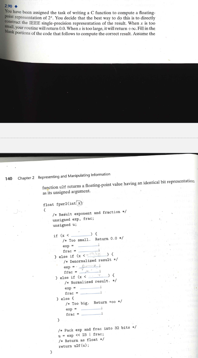 Solved 2.90 You have been assigned the task of writing a C | Chegg.com