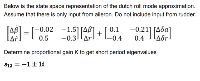 Below is the state space representation of the dutch | Chegg.com