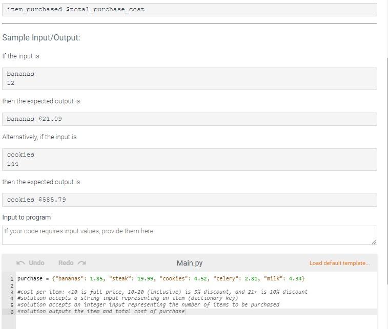 Solved Instructions: Create a Python solution to the | Chegg.com