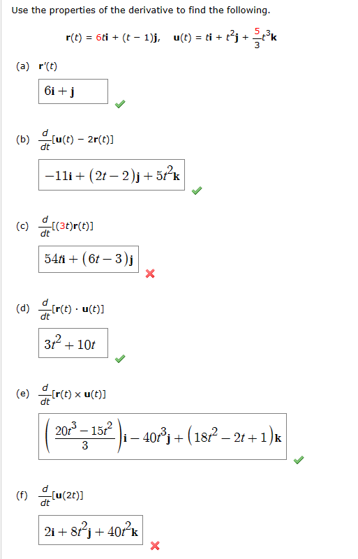 Solved Use the properties of the derivative to find the