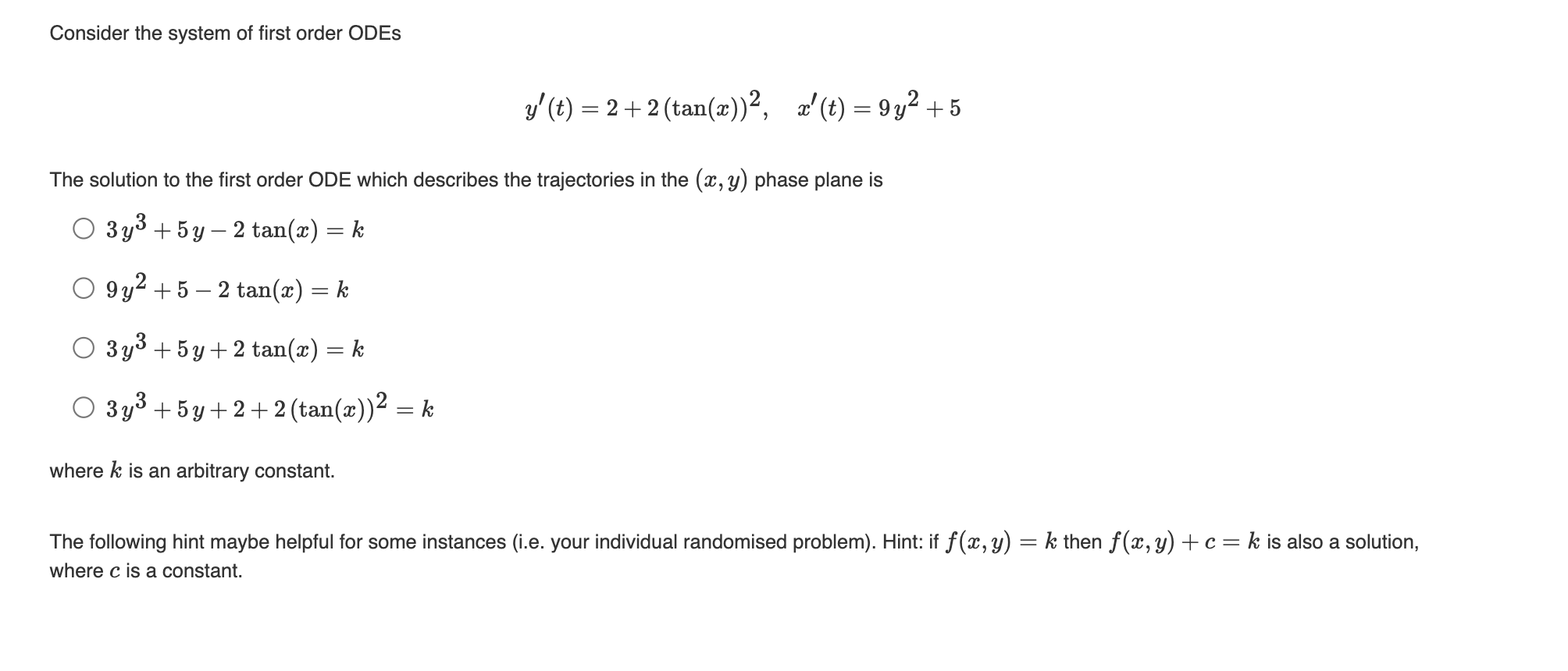 Solved Consider The System Of First Order Odes