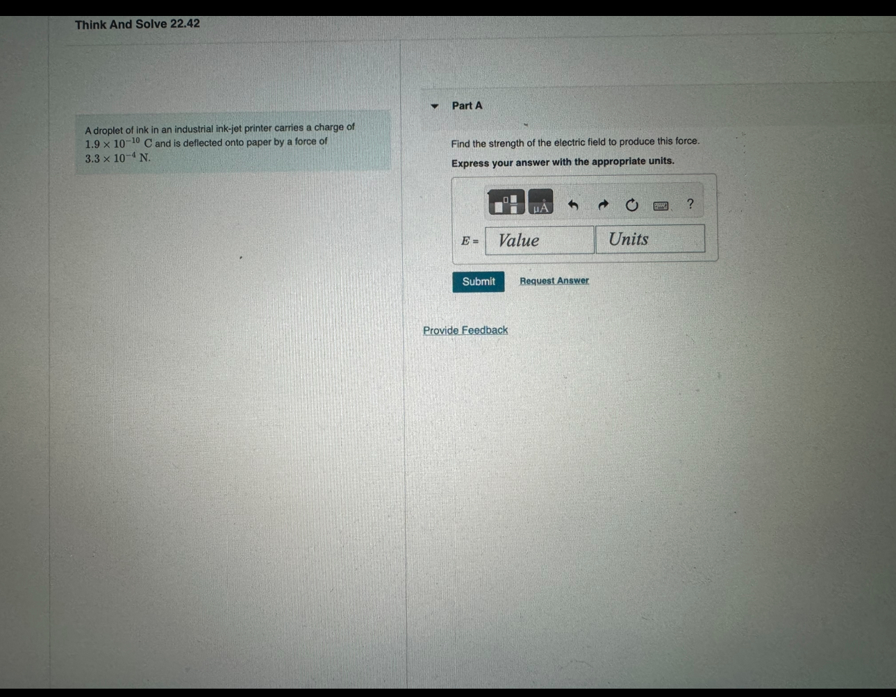 A droplet of ink in an industrial inkjet printer