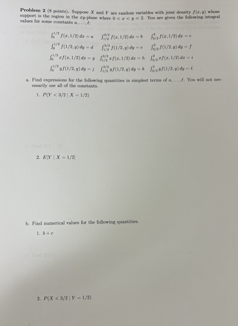 Solved Problem 2 (8 ﻿points). ﻿suppose X ﻿and Y ﻿are Random 