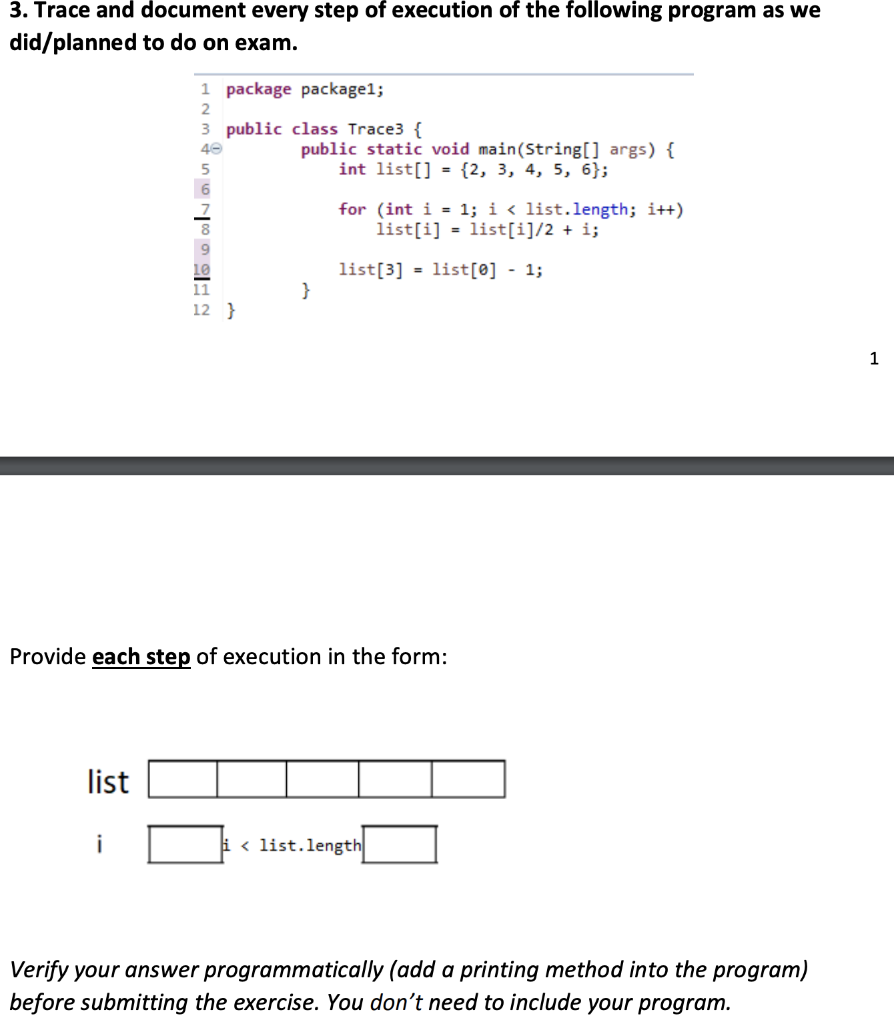 Solved 3. Trace and document every step of execution of the | Chegg.com
