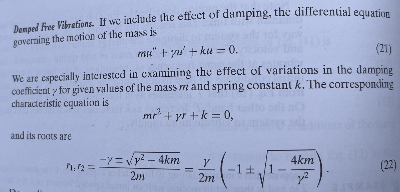 Solved Damped Free Vibrations. If We Include The Effect Of | Chegg.com