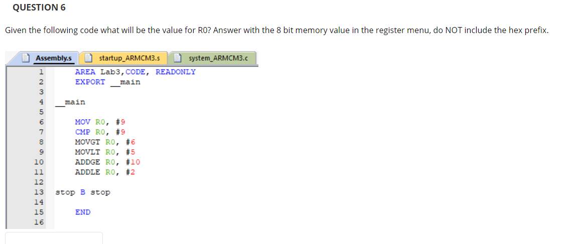 Solved QUESTION 6 Given the following code what will be the | Chegg.com
