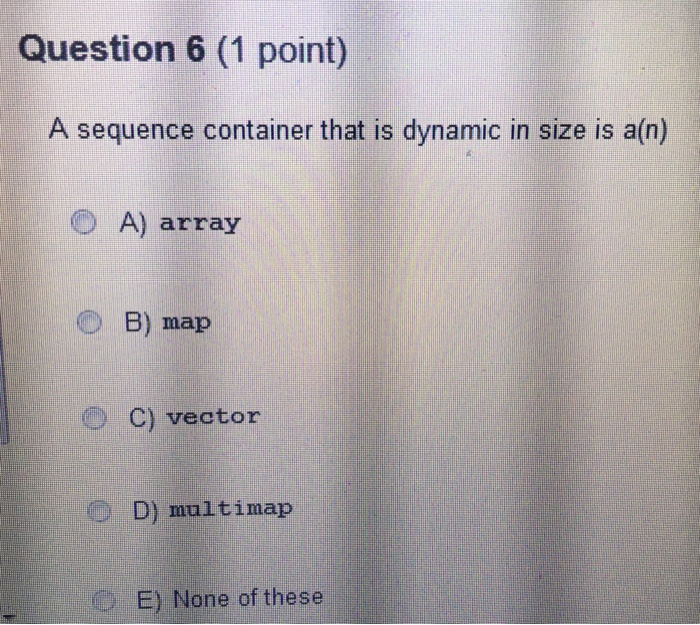 Solved Question 1 (1 point) Which of the following defines | Chegg.com