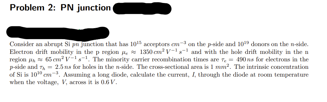 Solved Consider an abrupt Si pn ﻿junction that has 1015 | Chegg.com