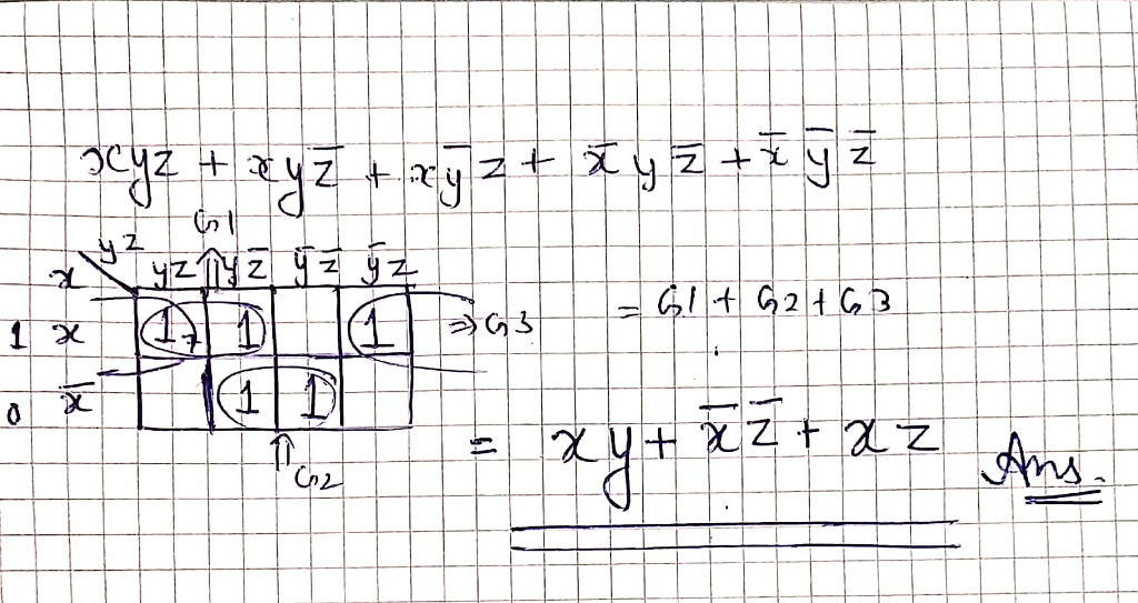 Solved 3 5 Use K Map Find Minimal Expansion Boolean Sum Products Function Xyz Xyz Xyz Xyz Xyz Var Q