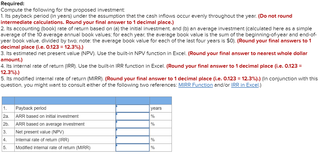 Solved Problem 12-51 (Algo) Basic Capital Budgeting | Chegg.com