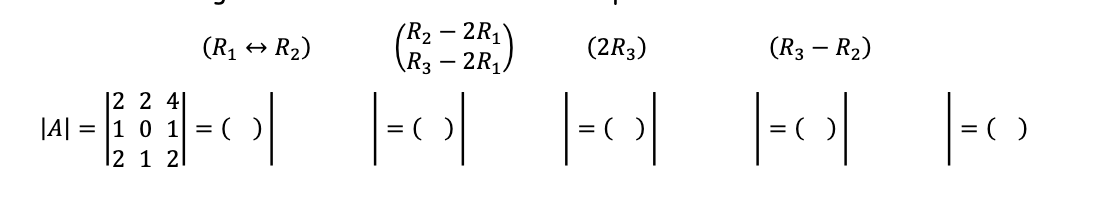 Solved (R1↔R2)(R2−2R1R3−2R1)(2R3)(R3−R2) | Chegg.com