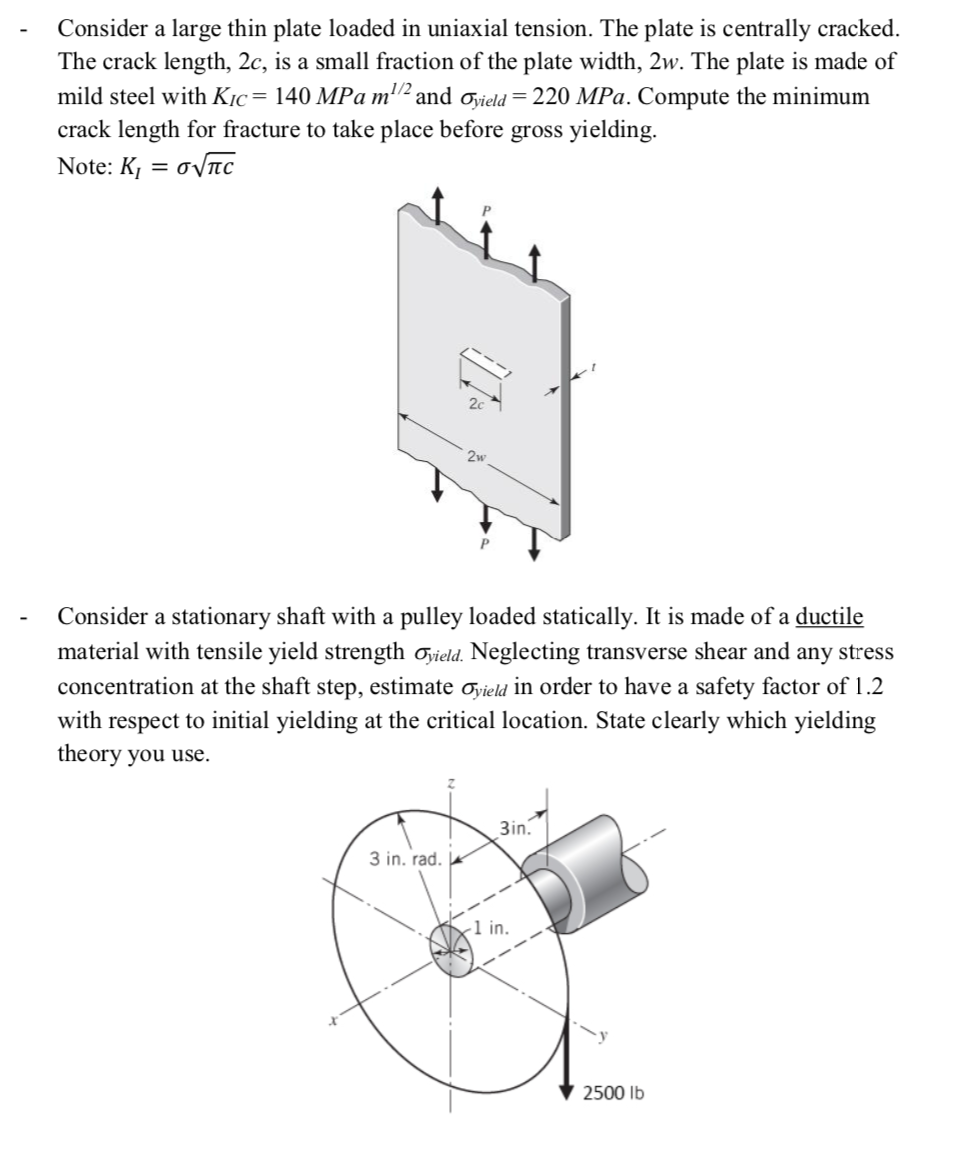 Solved Consider a large thin plate loaded in uniaxial | Chegg.com