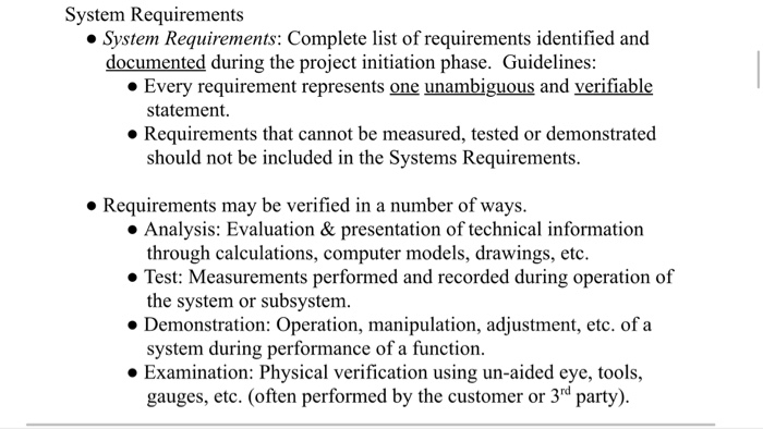 Solved System Requirements System Requirements: Complete | Chegg.com