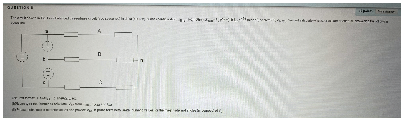 Solved QUESTIONS 10 points Save Answer The circuit shown in | Chegg.com