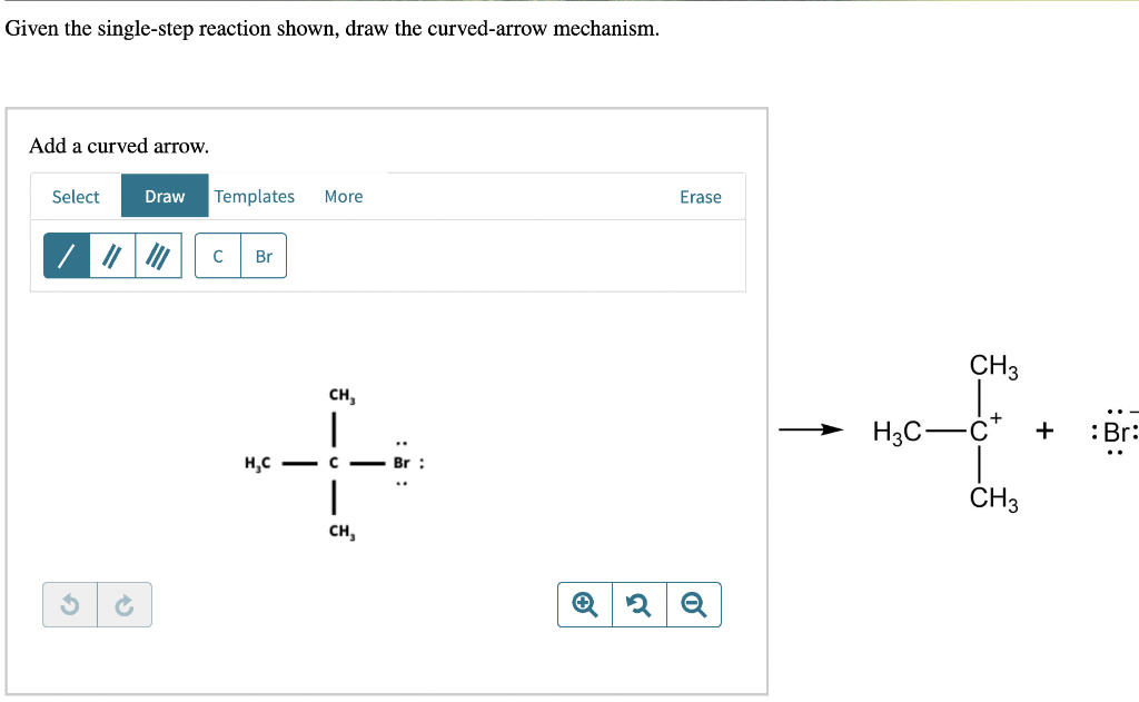 [Solved] Given the singlestep reaction shown, draw the c