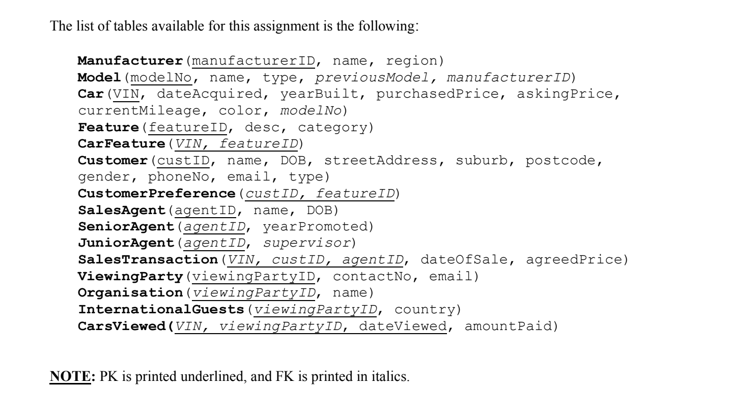 Solved Task 1 [50 Marks] Using The Tables Provided Above, | Chegg.com