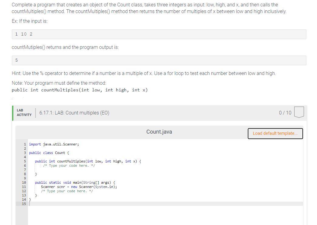 Complete A Program That Creates An Object Of The Chegg