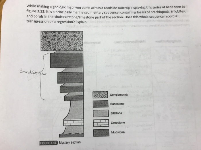 Solved While making a geologic map, you come across a | Chegg.com