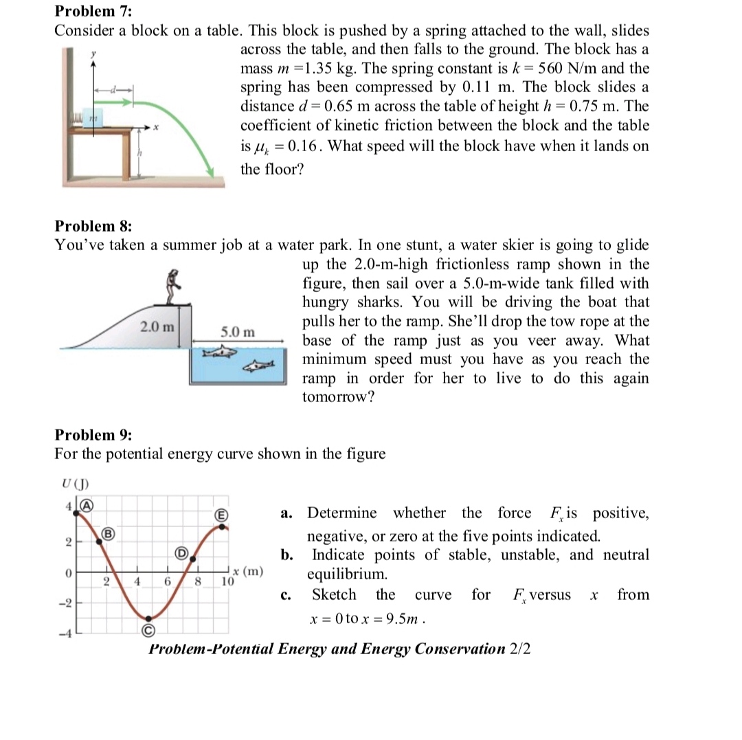 Spring Block Off Table Physics Solved Problem 7:Consider a block on a table. This block is | Chegg.com