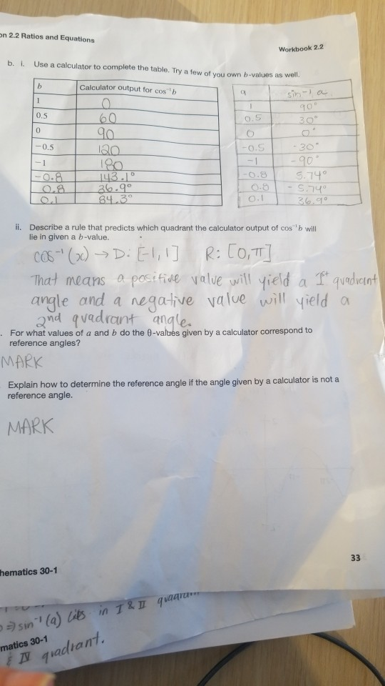 Solved on 2.2 Ratios and Equations Workbook 2.2 b. i Use a | Chegg.com