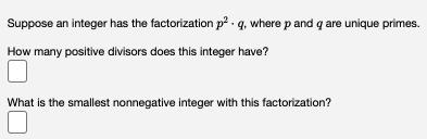 Solved Suppose an integer has the factorization p2.9, where | Chegg.com