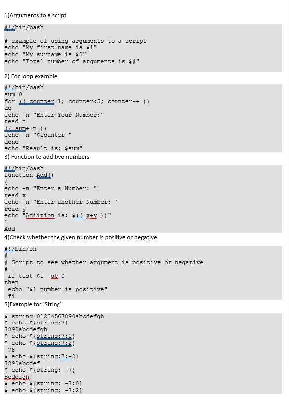 Solved 1 Arguments To A Script Bin Bash Example Of Chegg Com