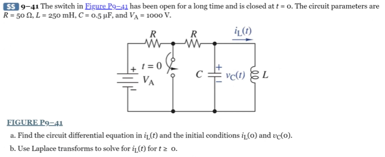 Solved ( 9–39The switch in Figure P9–39 has been open for a