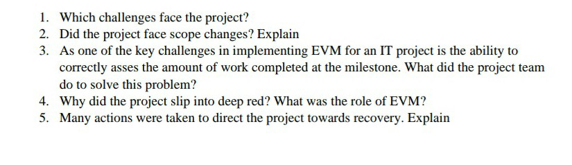 Solved 1. Which challenges face the project? 2. Did the | Chegg.com