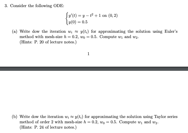 Solved 3. Consider the following ODE: Sy'(t) = y - 2+1 on | Chegg.com