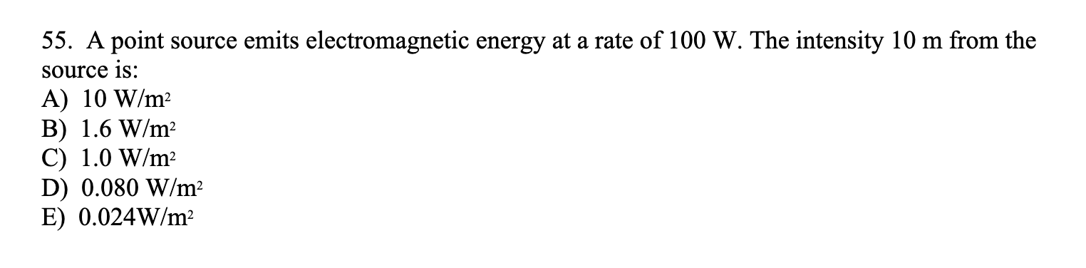 Solved A point source emits electromagnetic energy at ﻿a | Chegg.com