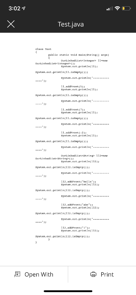 Solved 3:024 Test.java class Test public static void | Chegg.com