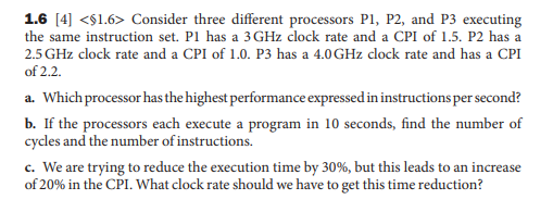 Solved 1.6 [4] Consider Three Different Processors | Chegg.com