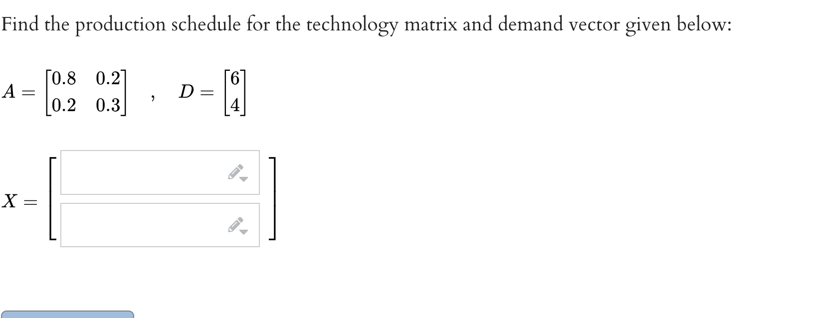 Solved Find the production schedule for the technology | Chegg.com
