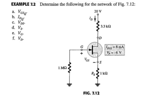 Solved EXAMPLE 7.2 Determine The Following For The Network | Chegg.com